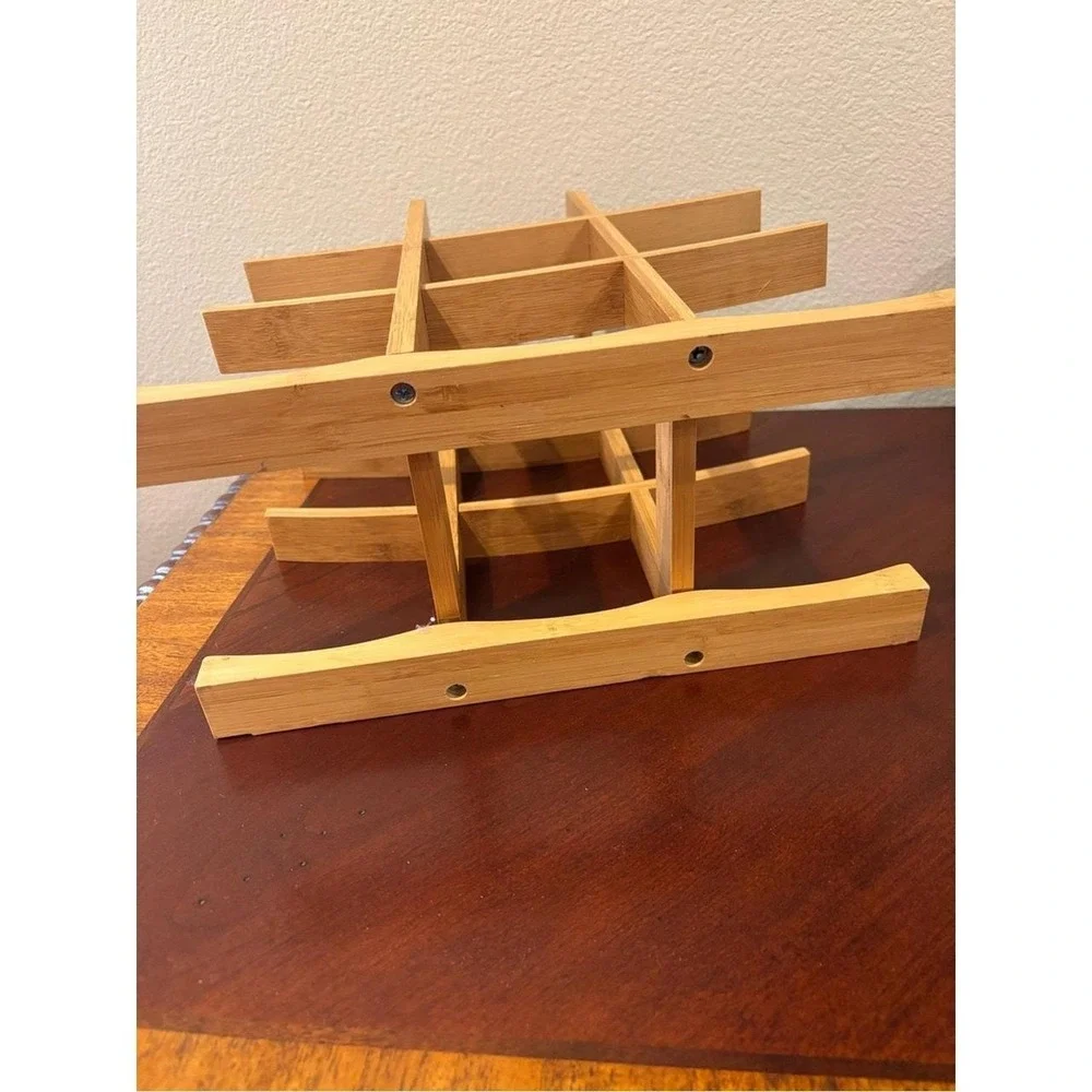 Source Unknown Light Wood Bamboo Wine Rack